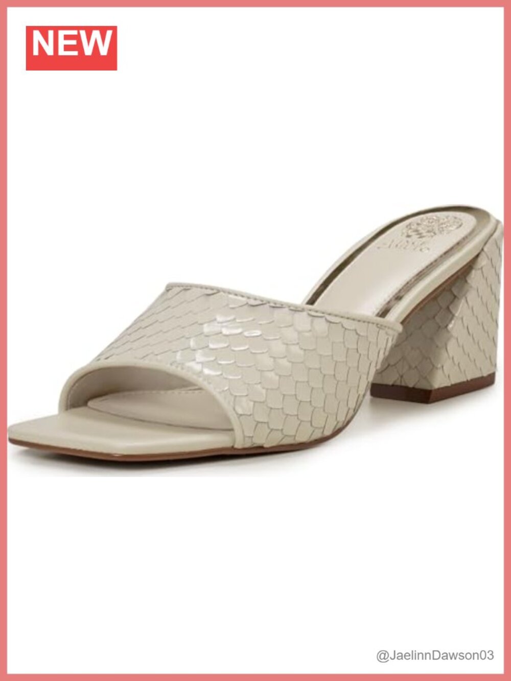 Vince Camuto Sachaa Block Heel Mule Sandal Leather Open Square Toe